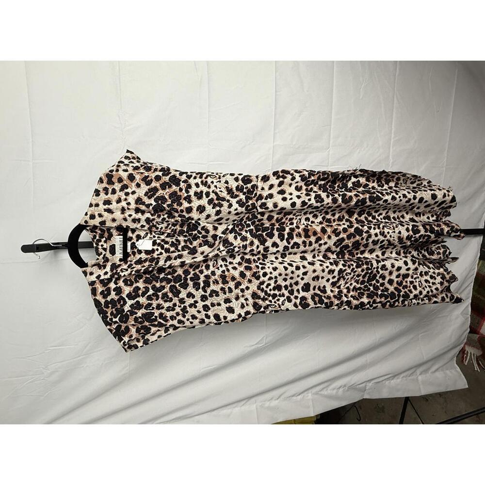 Menu Leopard Print Dress Vintage 1990s Medium/Large